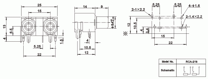 Разъём RCA RUICHI RCA-216 гнездо на плату (RS-212), 50 В фото 2