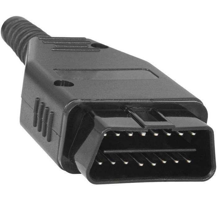 Разъем диагностический OBD RUICHI F11X, male, прямой, 16 контактов, 24 В, ABS пластик, цвет черный фото 1