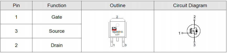 ESNQ06R10 Elecsuper полевой транзистор (MOSFET), N-канал, 60 В, 58 А, 7.5 мОм, TO-252 (DPAK) фото 2