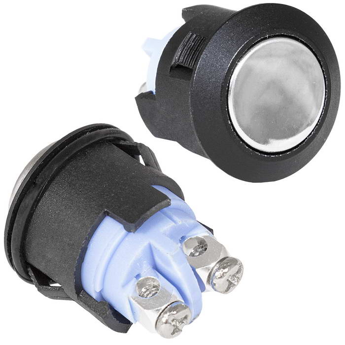 Кнопка антивандальная RUICHI GQ16F-10/PC, OFF-(ON), рабочая температура -25…+55 °C, корпус PBT+PC UV фото 1