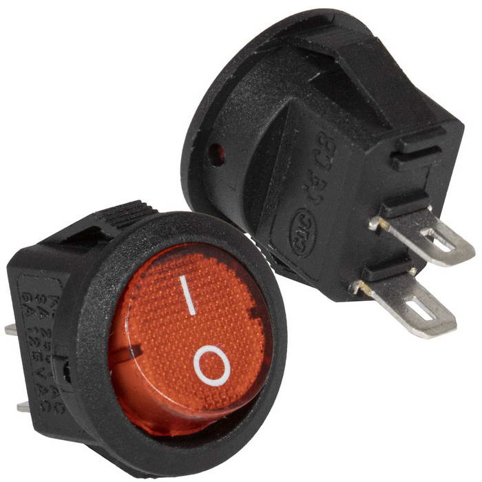 Клавишный переключатель RUICHI KCD5-101-3-C3-R/2P, ON-OFF, 2 контакта, красный фото 1
