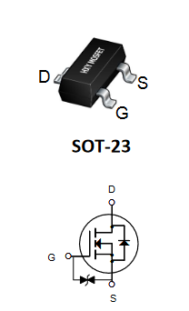 2N7002 HXY полевой транзистор (MOSFET), N-канал, 60 В, 300 мА, 1 Ом, SOT-23 фото 2