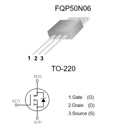 FQP50N06 JSMSEMI полевой транзистор (MOSFET), N-канал, 60 В, 50 А, 22 мОм, TO-220 фото 2