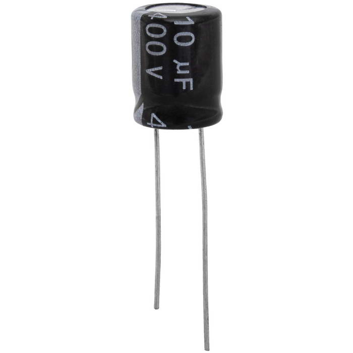 KM100M2GBKJ1013VBK JWCO Конденсатор электролитический радиальный, 10 мкФ, 400 В, 10х13 мм, -25…+105 °C, наработка 2000 часов фото 1