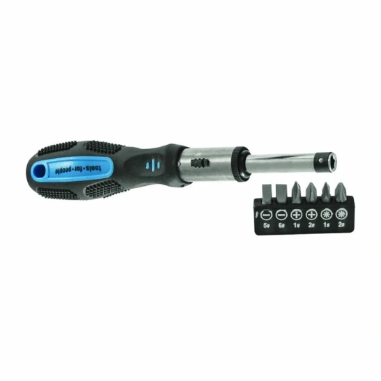 Отвертка реверсивная  6 насадок SL:5мм,6мм; PH:1мм,2мм; PZ:1мм,2мм 3101501 Tools-for-people(тулс-фо-пипл) фото 1