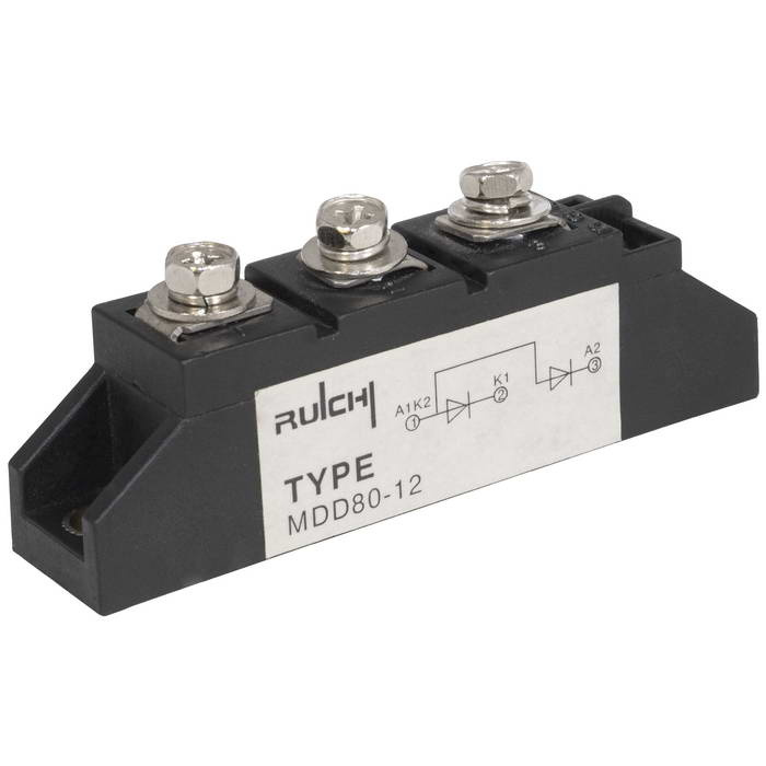 Диодный силовой полупроводниковый модуль МДД RUICHI, 80 А, 12 класс фото 1