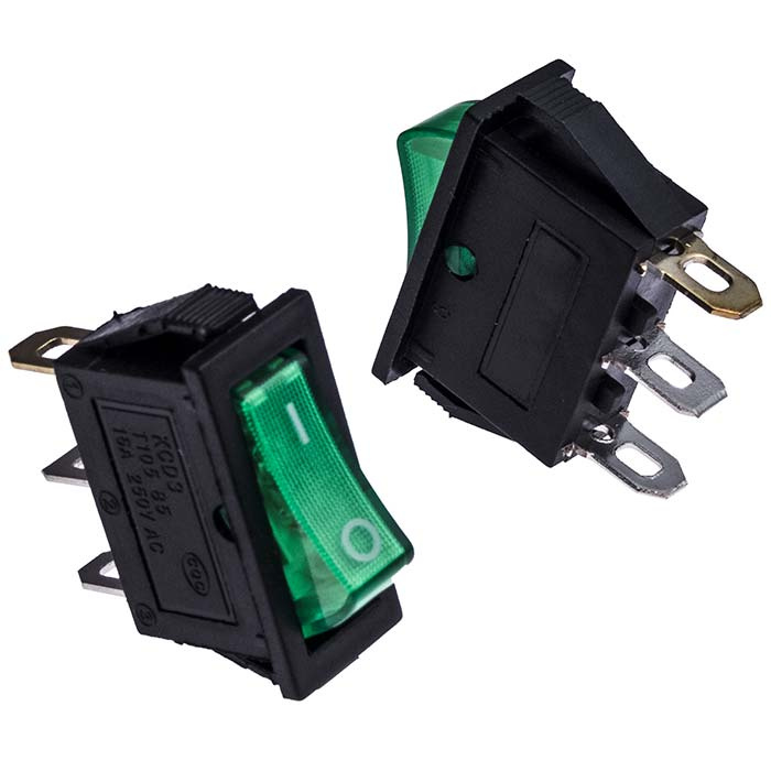 Клавишный переключатель RUICHI KCD3-101N-C3-G/3P, ON-OFF фото 1