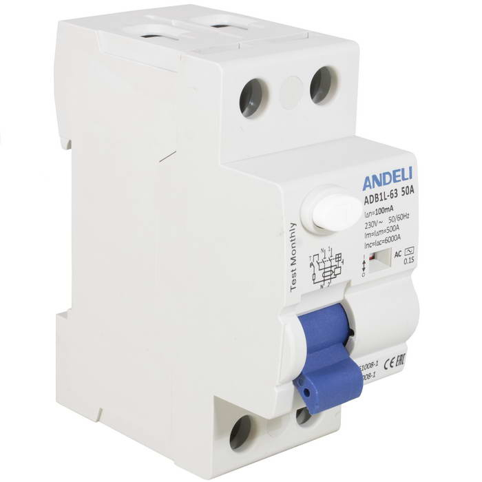 Автоматические выключатели ADB1L-63 2P 50A 100mA тип AC 6kA фото 1
