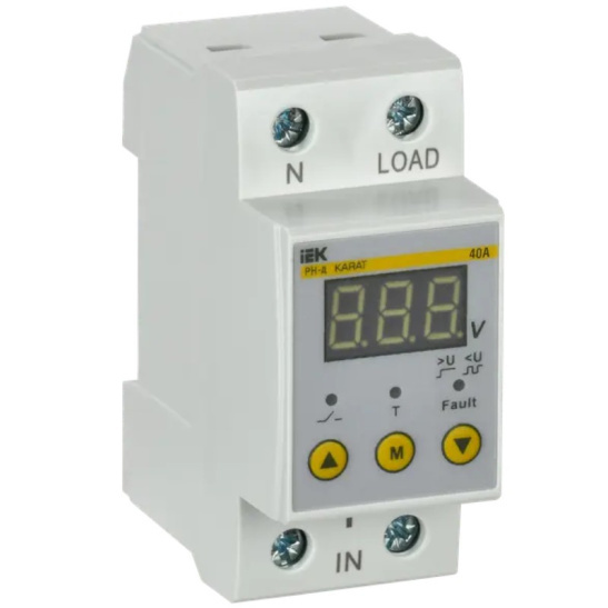 Реле напряжения РН-д однофазное 36мм 40А IEK (IVR21-1-40) фото 1