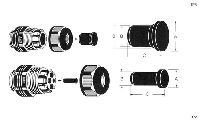 Кабельный ввод ZTM-ELECTRO SPM-070-B, EPDM фото 2