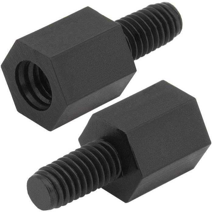 Стойка монтажная для печатной платы RUICHI HTS-306B, резьба М3, шестигранная, материал нейлон-66, черная фото 1