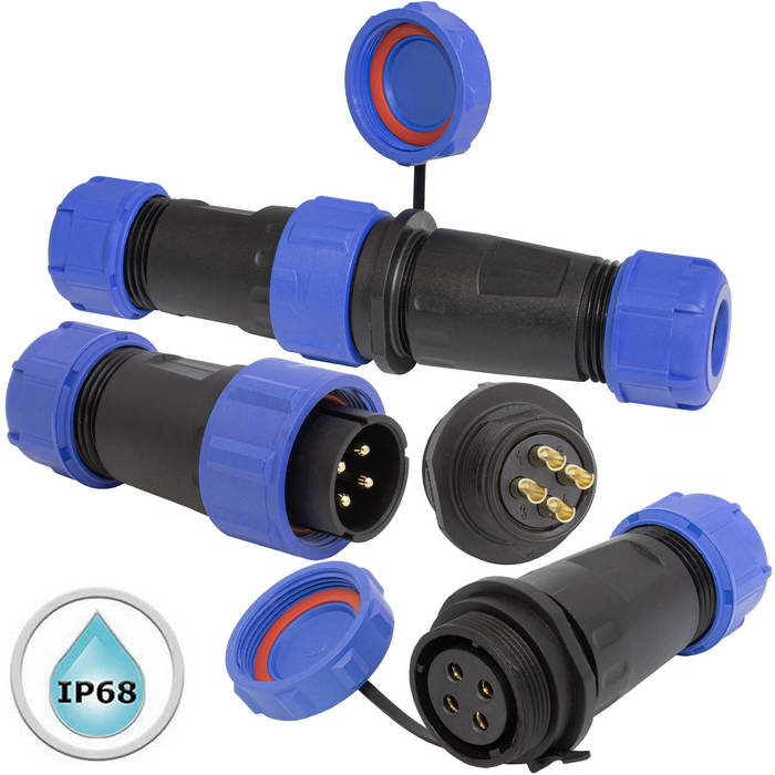 Разъём герметичный SZC21 4P-F-M, 4 контакта фото 1
