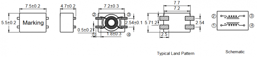 CSTCA0940RB-102 (DR331-105BE) Codaca  Синфазный помехоподавляющий индуктивный  фильтр 1 мГн, 0.7 А,   0.2 Ом, 7 МГц фото 2
