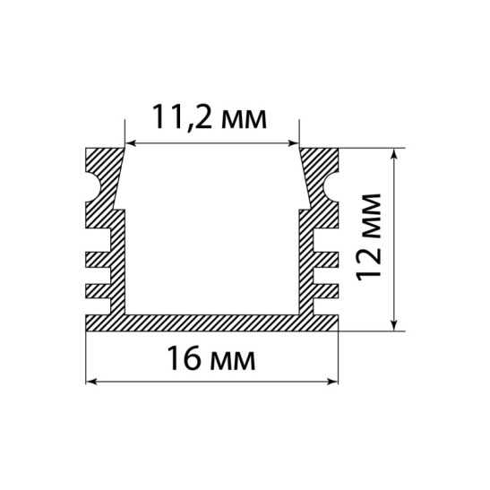 Профиль алюминиевый TDM (SQ0331-0493) 1м накладной для светодиодной ленты IP20 черный фото 1