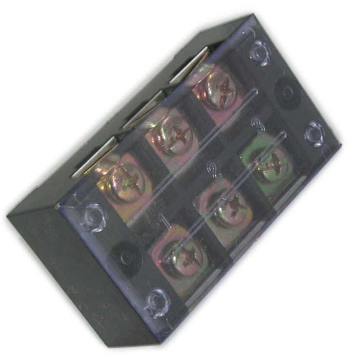 Клеммная колодка винтовая с крышкой RUICHI TB-4503, 6 контактов, М5, 45 А, 600 В, -40…+80 °С, корпус пластик модифицированный фото 1