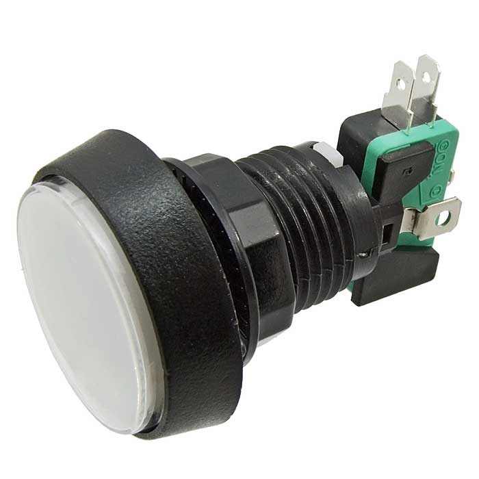 Кнопка GMSI круглая RUICHI 4B-C с LED подсветкой 12 В, 5 А, 30 мОм, 250 В, NO(NC)+NC(NO), белая фото 1
