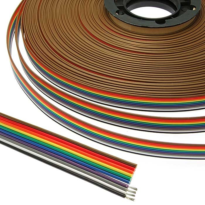 Кабель ленточный RUICHI, 10-проводный, шаг 1.7  мм, сечение 22 AWG, жила CU, изоляция PVC, цвет мультиколор фото 1