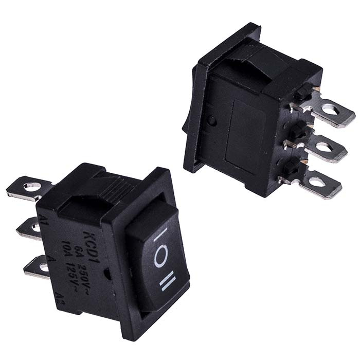 Клавишный переключатель RUICHI KCD1-103-C6-B/3P, ON-OFF-ON фото 1