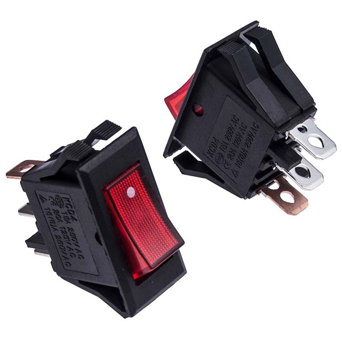Клавишный переключатель RUICHI KCD3-101N-C2-R/3P, ON-OFF фото 1