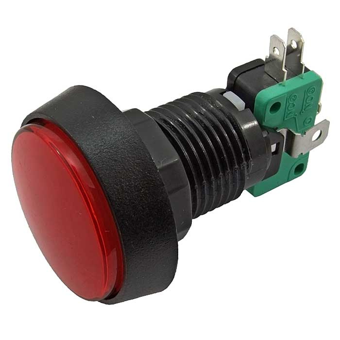 Кнопка GMSI круглая RUICHI 4B-C с LED подсветкой 12 В, 5 А, 30 мОм, 250 В, NO(NC)+NC(NO), красная фото 1
