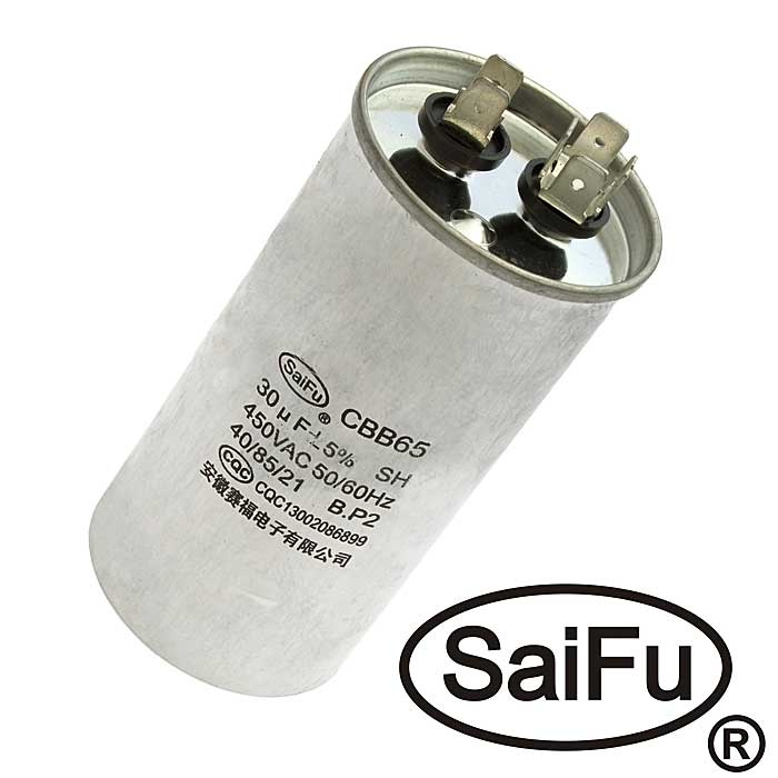Пусковой конденсатор SAIFU CBB65, 30 мкФ, 450 В фото 1