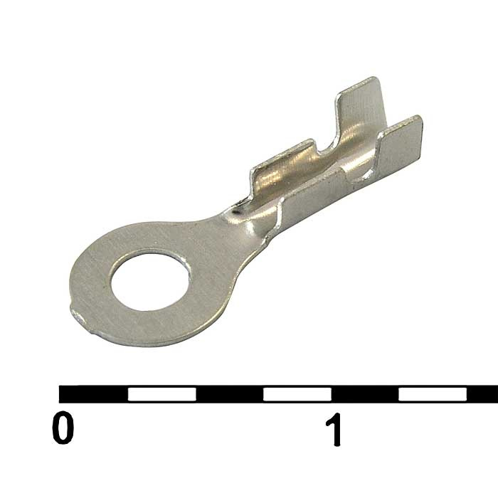 Наконечник кольцевой неизолированный RUICHI DJ431-3A-B, 1,0-1,5 мм2, латунь луженая фото 1
