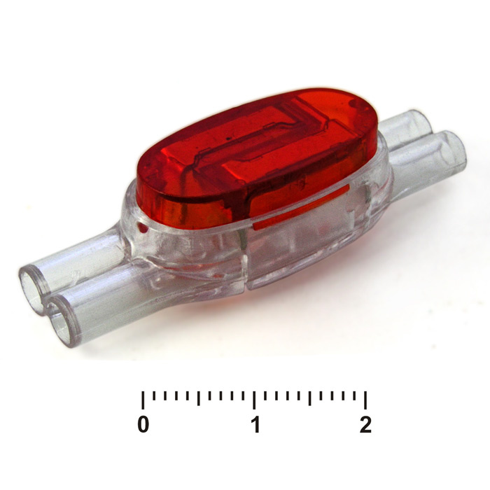 Скотчлок RUICHI HJKT8 (U1R), 22х28.5х41 мм, 10 А, клеммы врезные IDC, медь, красная маркировка фото 1