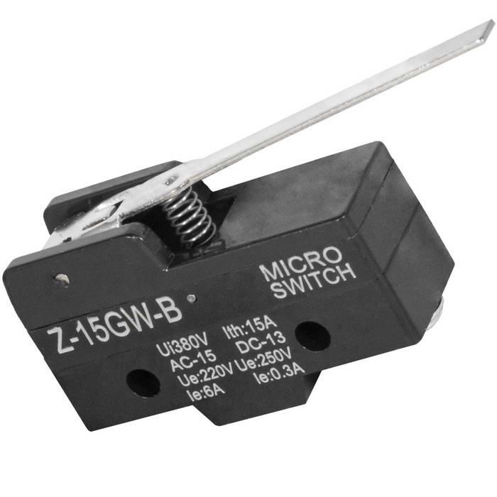 Микропереключатель с удлиненным рычагом RUICHI Z-15GW-B, ON-(ON) 3P, 15 A, 250 В фото 1