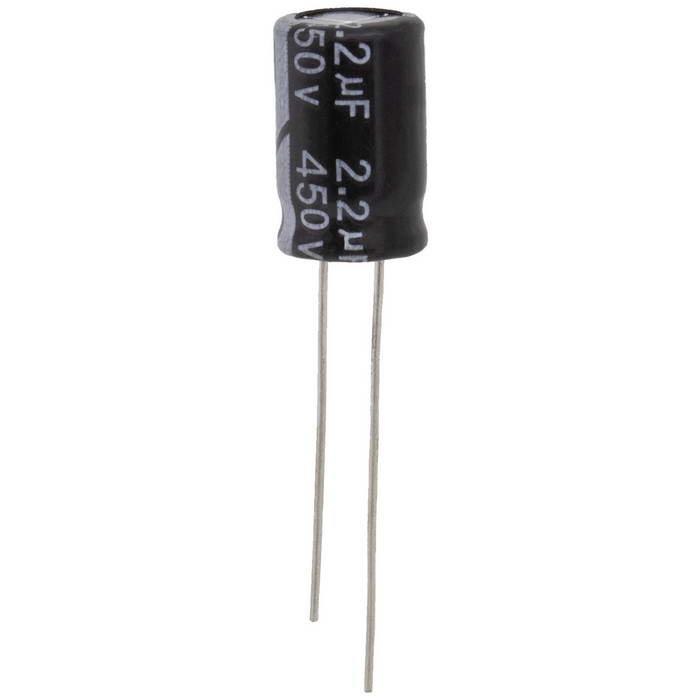 KM2R2M2WBKJ0812VBK JWCO Конденсатор электролитический радиальный, 2.2 мкФ, 450 В,   8х12 мм, -25…+105 °C, наработка 2000 часов фото 1
