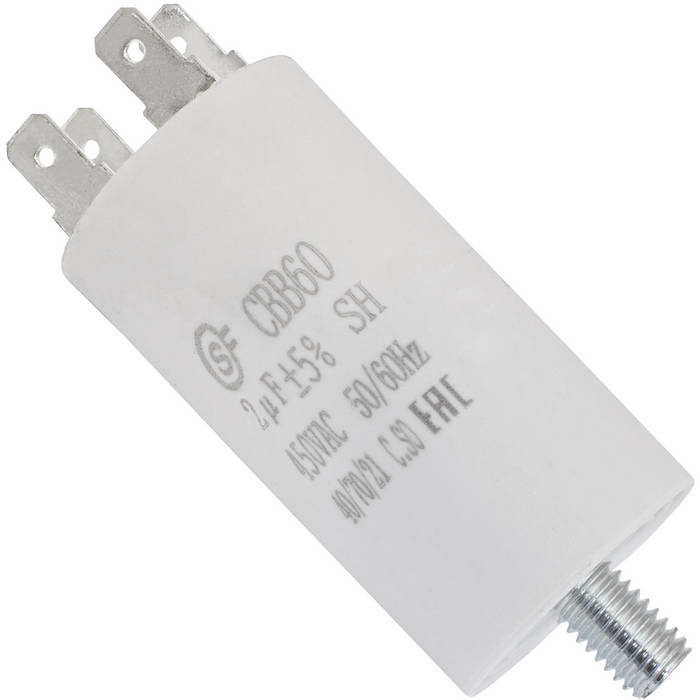 CBB60 2uF 450V SCREW SAIFU пусковой конденсатор 2 мкФ, 450 В, 2 клеммы, винтовое     крепление фото 1