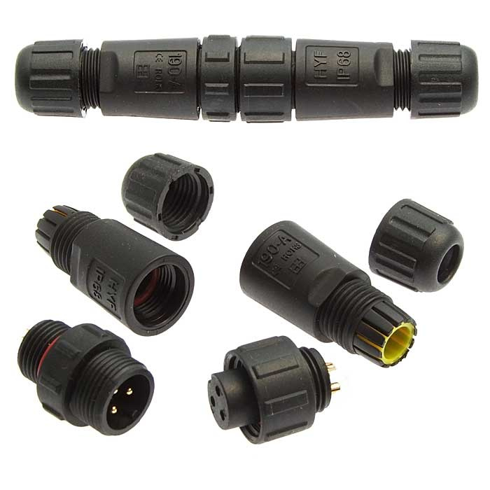 Разъём герметичный SZC-190 3pin (IP68), 3 контакта фото 1