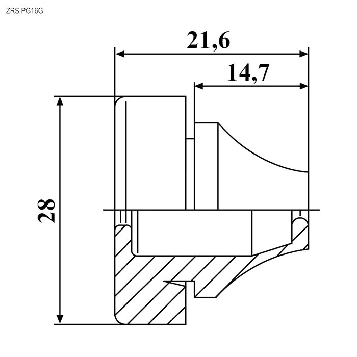 Кабельный ввод ZTM-ELECTRO ZRS PG16G, EPDM фото 2