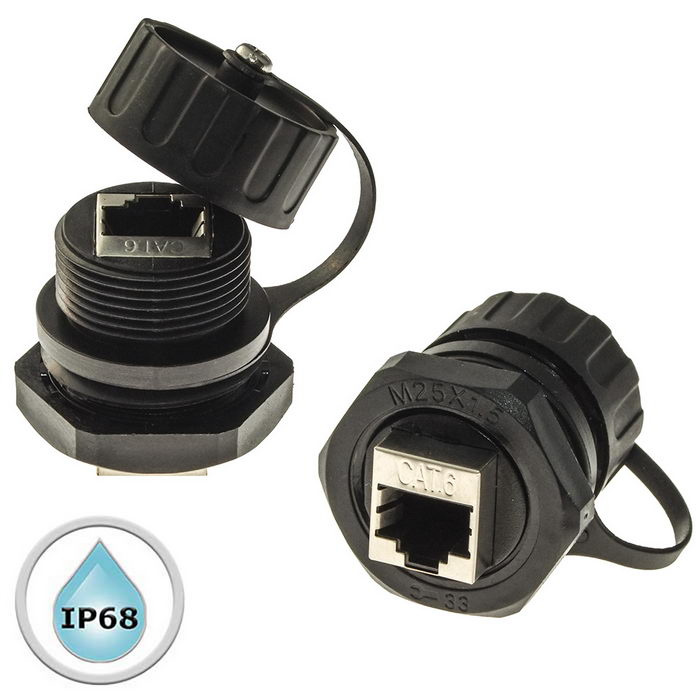 Разъём герметичный RUICHI RJ45M25Z0-6BG фото 1