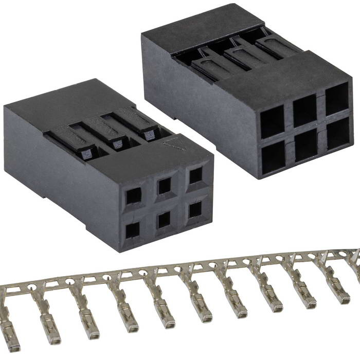 Гнездо для плат 2.54 мм RUICHI BLD 2x03 (BLD-6), 6 контактов фото 1