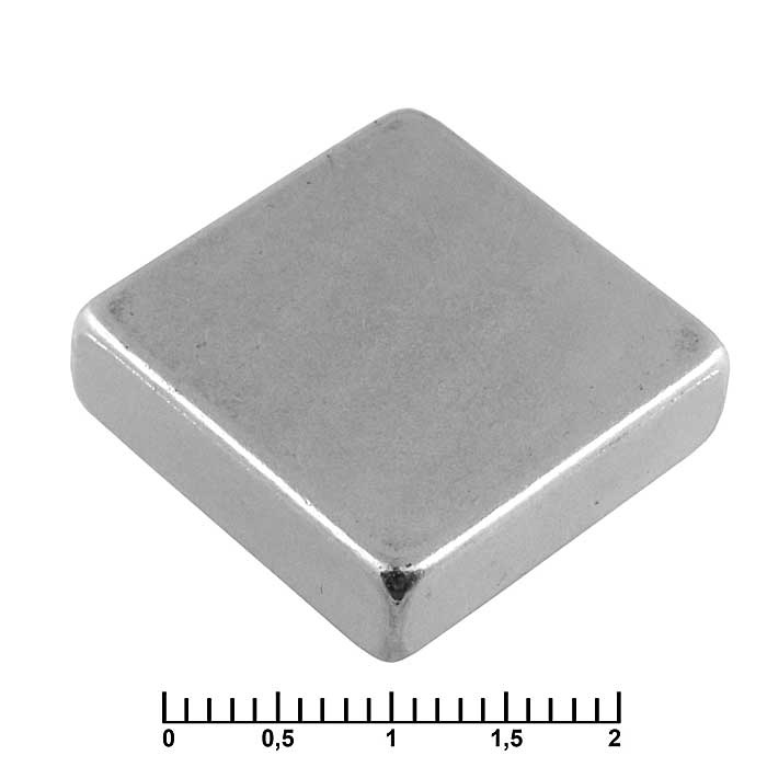 Магнит самарий-кобальтовый RUICHI, 20x20x6 мм, класс N35, квадратный фото 1