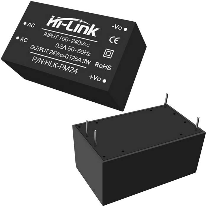 Блок питания на печатную плату Hi-Link HLK-PM24, 85-264 В (АС) 0.125 А, 24 В, корпус из поликарбоната фото 1