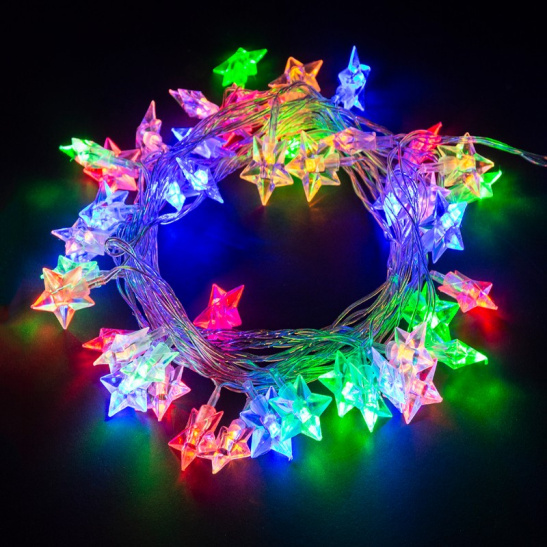Гирлянда светодиодная TDM "Звездочки" (SQ0361-0049) 50 LED, 5 м, мультиколор, с контроллером, IP20 фото 1
