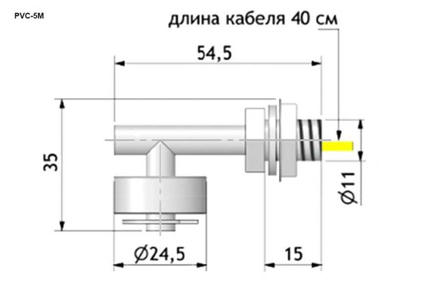 Поплавковый выключатель RUICHI PVC-5M, IP68, белый фото 2