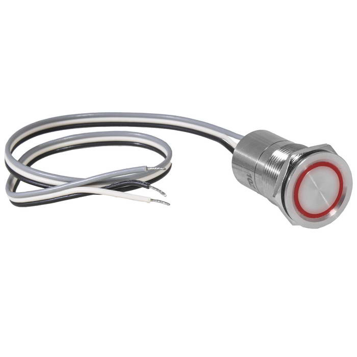 Кнопка сенсорная с подсветкой, с фиксацией  RUICHI TS25-11ZC/R/S off-on, М25, IP68,  нержавеющая сталь фото 1