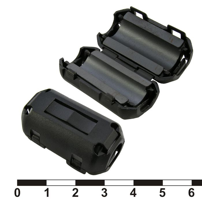 Фильтр ферритовый на провод RUICHI ZCAT2035-0930A-BK, чёрный, в корпусе фото 1