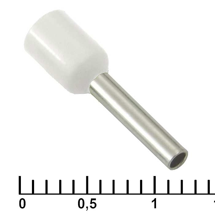 Наконечник на кабель RUICHI DN01510, белый, 1.7x10 мм, 1.5 мм2 фото 1