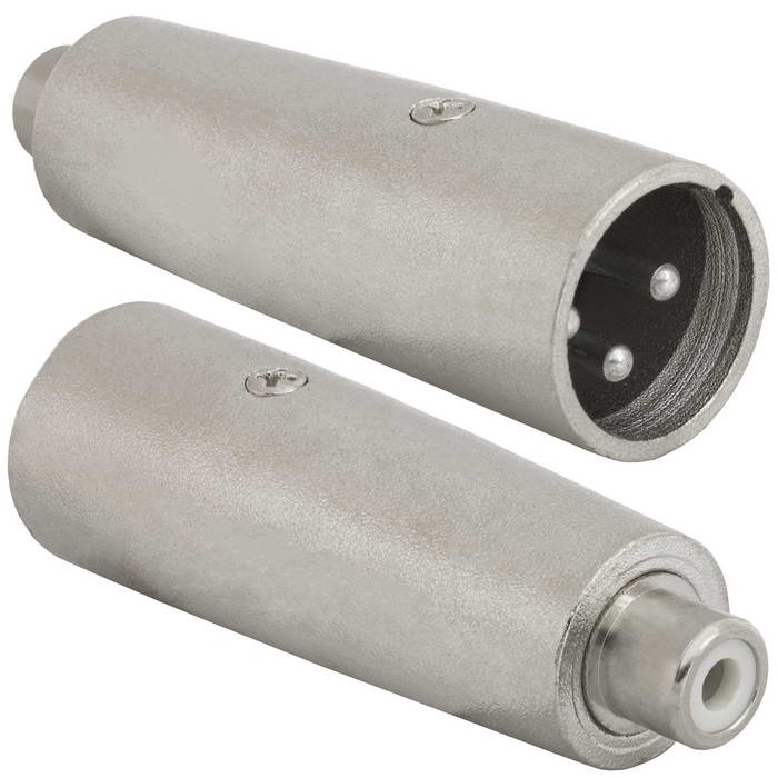 Переходник микрофонный RUICHI JD-490 XLR 3pin штекер (папа)-RCA гнездо (мама), 48 В, -20...+50°C, цвет серый металлик фото 1